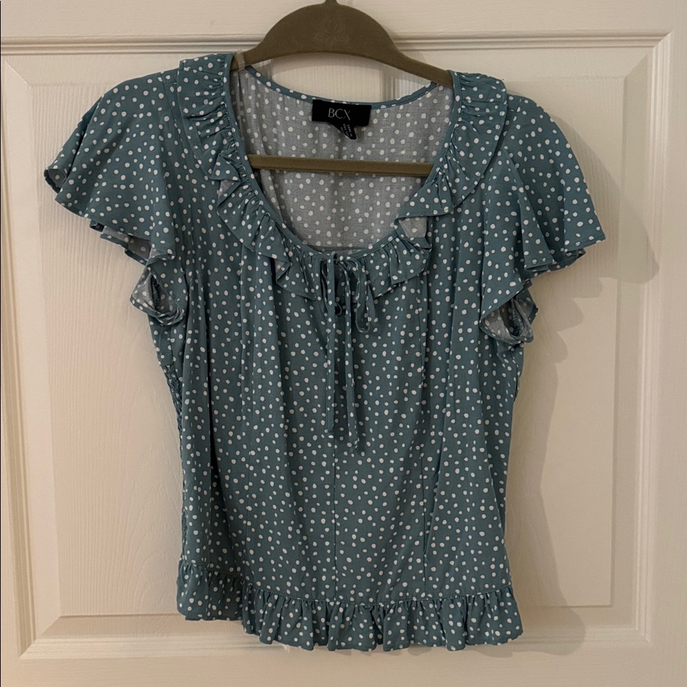 BCX Teal Blouse with White Dots
BNWT